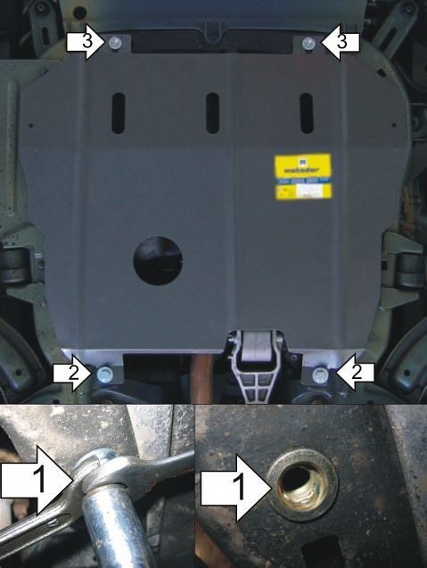 Защита стальная Мотодор для картера двигателя, КПП на Opel Meriva и Combo фото 2