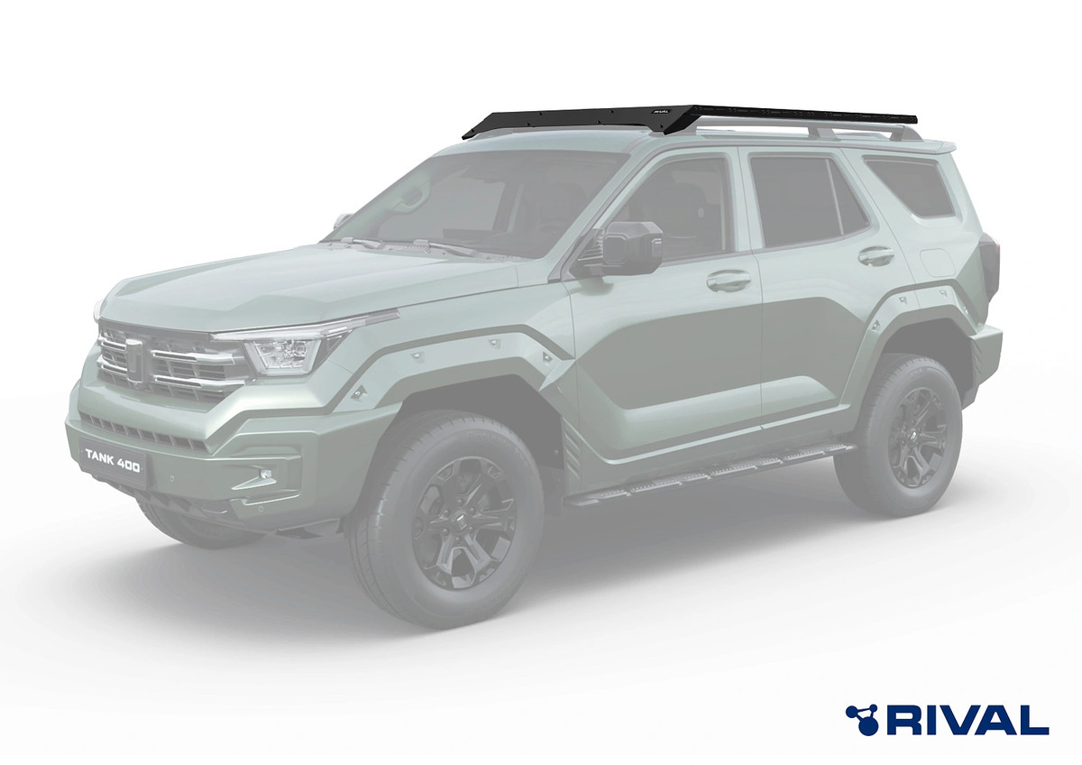 Грузовая черная алюминиевая платформа на рейлинги Rival для Tank 400 (1 поколение)​ фото 4