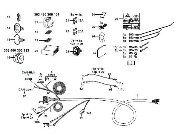 Комплект электрики фаркопа WESTFALIA для BMW 1-Series E82/E83/E87, 1-Series F20, 2-Series F22, 3-Series E90/E91/E92/E93, 3-Series F30/F31, 5-Series E60/E61