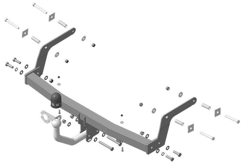 Фаркоп АвтоСтандарт с оцинкованным шаром для Lada X-Ray