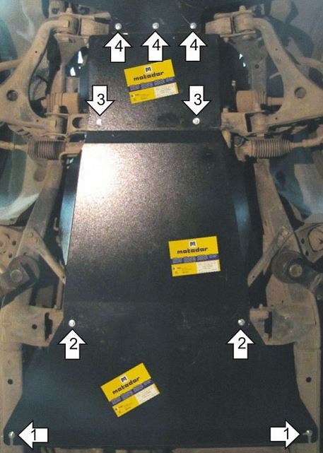 Защита стальная Мотодор для картера двигателя, КПП и РК на KIA Mohave фото 5
