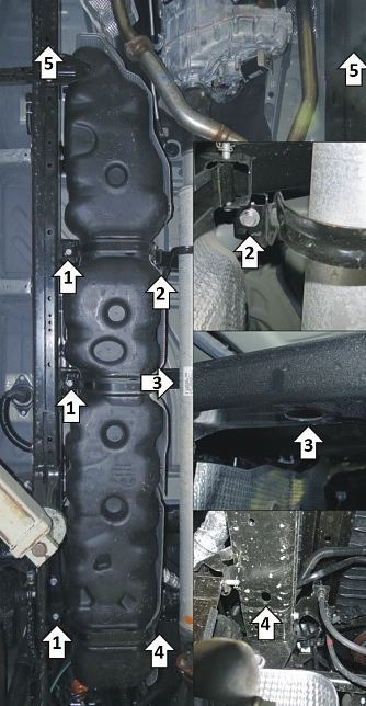 Защита алюминиевая Мотодор для топливного бака на Toyota Tundra (XK70) фото 3