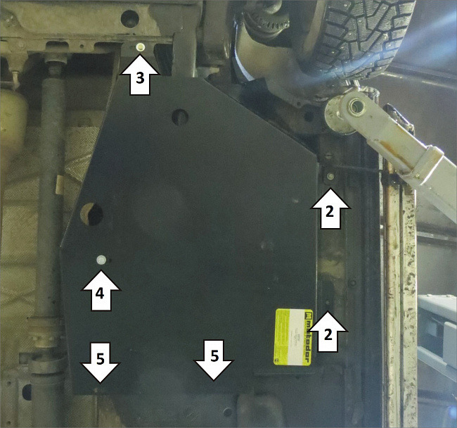 Защита алюминиевая Мотодор для предпускового подогревателя на Volkswagen Transporter/Caravelle/Multivan T5 и T6 фото 4