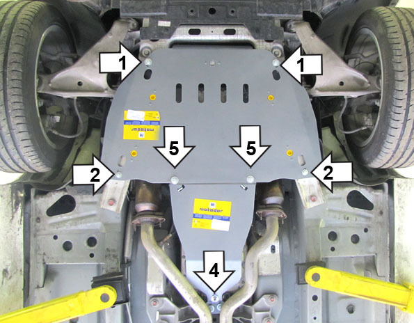 Защита алюминиевая Мотодор для картера двигателя, КПП на Cadillac CTS фото 4