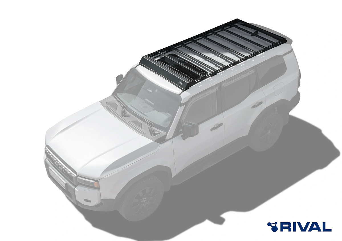 Грузовая черная алюминиевая платформа Rival для Toyota Land Cruiser Prado (J250) фото 2