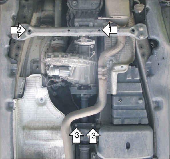 Защита алюминиевая Мотодор для РК на Porsche Cayenne и Volkswagen Touareg фото 2