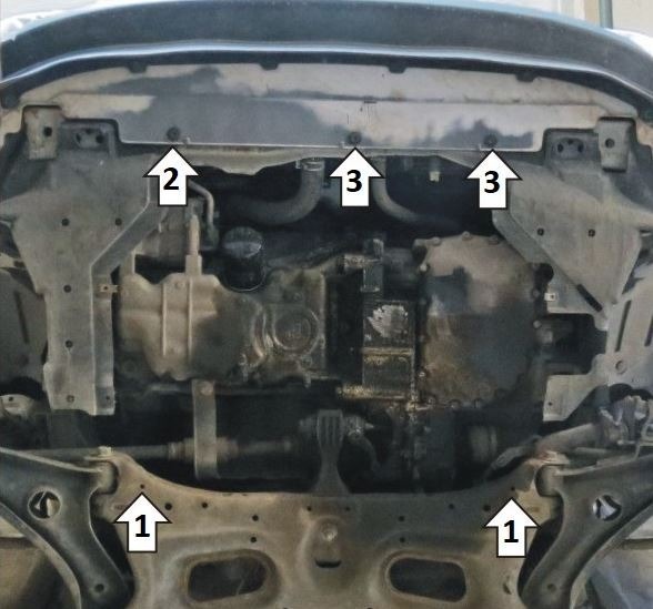 Защита стальная Мотодор для картера двигателя, КПП для Honda Fit (GP/GK) фото 3