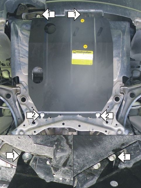 Защита стальная Мотодор для картера двигателя, КПП на Jeep Liberty и Compass фото 2