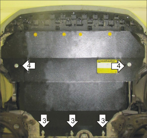 Защита алюминиевая Мотодор для картера двигателя, КПП на Volkswagen Golf Skoda Octavia/Superb и SEAT Leon фото 4