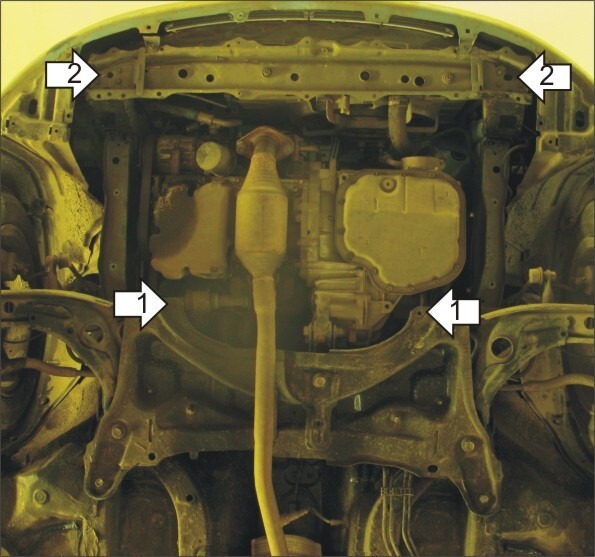 Защита стальная Мотодор для картера двигателя, КПП на Toyota Vitz фото 3