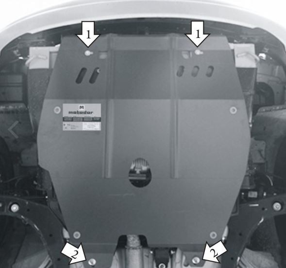 Защита стальная Мотодор для картера двигателя и КПП на Daewoo Nexia фото 2