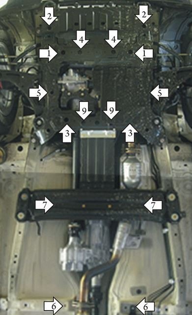 Защита стальная Мотодор для картера двигателя, КПП, радиатора, РК на Suzuki Grand Vitara фото 5
