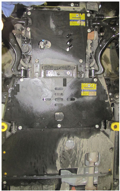 Защита стальная Мотодор для картера двигателя, переднего дифференциала, КПП, РК на Land Rover Discovery IV фото 6