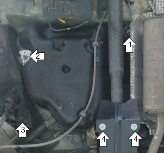 Защита стальная Мотодор для топливного бака на Renault Kaptur/Arkana/Duster и Nissan Terrano фото 3