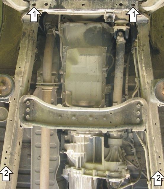 Защита стальная Мотодор для КПП на Mitsubishi L 200 фото 3