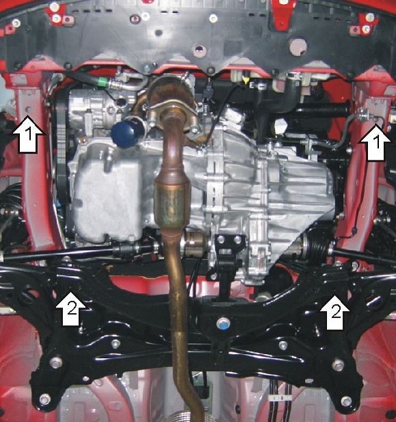Защита стальная Мотодор для картера двигателя, КПП на Toyota Ractis фото 3