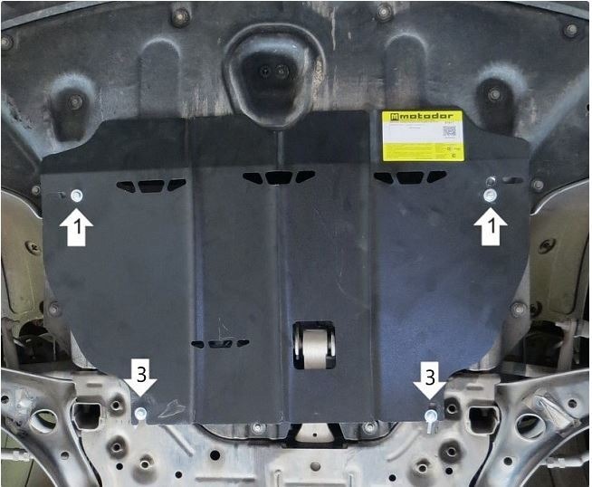 Защита стальная Мотодор для картера двигателя, КПП на Hyundai Tucson и KIA Sportage фото 3