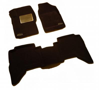 Коврики салона текстильные Ford Mondeo 3D Pradar с бортиком черные (с металлическим подпятником)