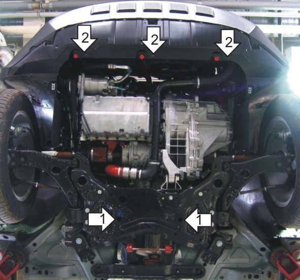 Защита стальная Мотодор для картера двигателя и КПП на Ford Kuga фото 3