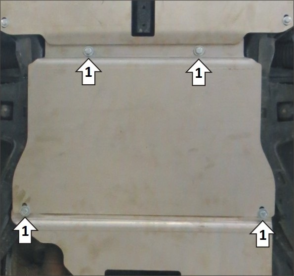 Защита алюминиевая Мотодор для картера двигателя, переднего дифференциала на BMW X5 (e70) фото 4