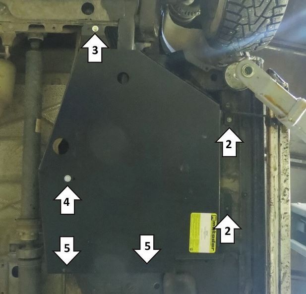 Защита стальная Мотодор для предпускового подогревателя на Volkswagen Multivan/Transporter/Caravelle T5 и T6 фото 3