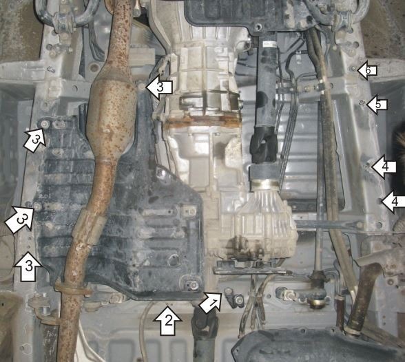 Защита стальная Мотодор для КПП и РК на Toyota Hiace фото 4