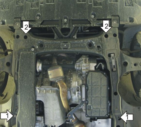 Защита стальная Мотодор для картера двигателя, КПП на Mercedes-benz B-class фото 3