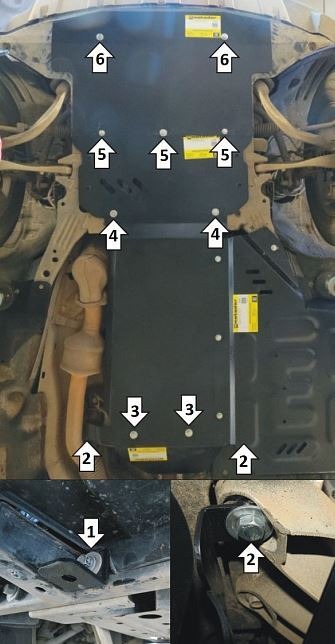 Защита стальная Мотодор для радиатора, картера двигателя, КПП, раздаточной коробки на Ford Explorer (U625) фото 2