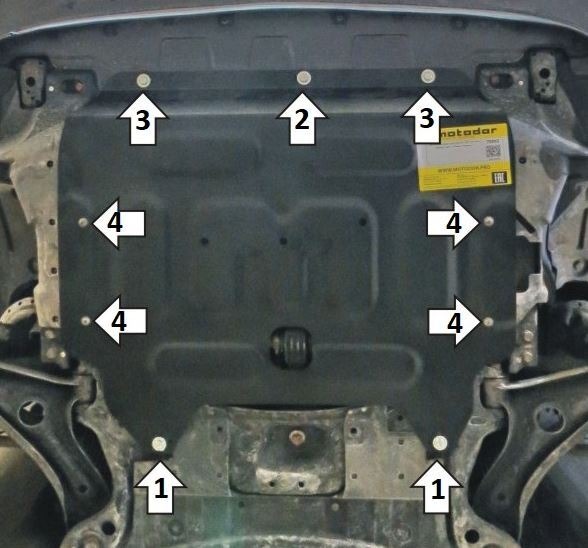 Защита стальная Мотодор для картера двигателя, КПП для Honda Freed фото 2
