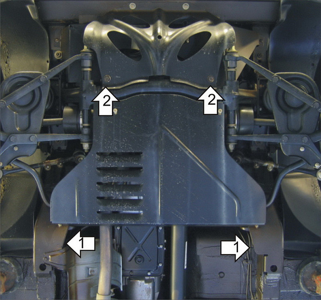 Защита стальная Мотодор для КПП, переднего дифференциала на Lada Niva Travel и Chevrolet Niva фото 2