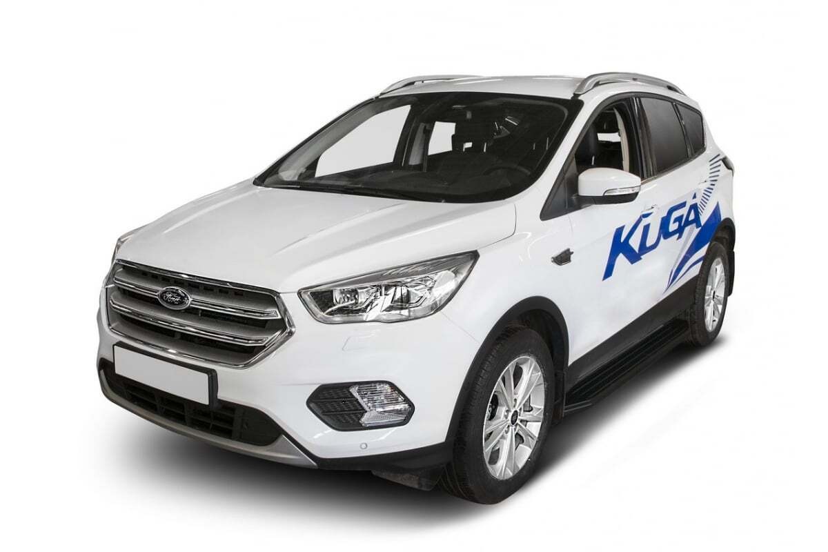 Порог-площадка Rival Premium-Black A180ALB c комплектом крепежа для Ford Kuga (CBS) фото 3