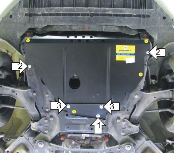 Защита стальная Мотодор для картера двигателя и КПП на Ford S-max и Mondeo фото 2