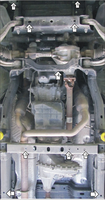 	Защита алюминиевая Мотодор для картера двигателя, переднего дифференциала, КПП, радиатора, РК на Dodge Ram 1500 фото 3