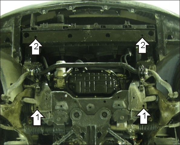 Защита алюминиевая Мотодор для картера двигателя на Infiniti G 35 и EX 25/35 фото 2