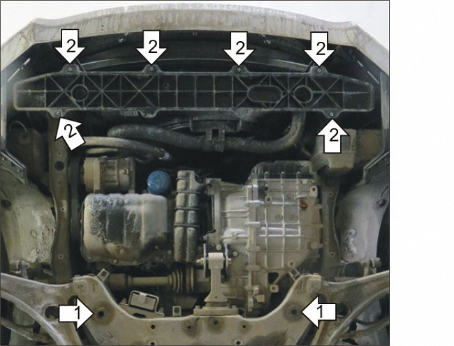 Защита стальная Мотодор для картера двигателя, КПП на Hyundai i40 фото 3