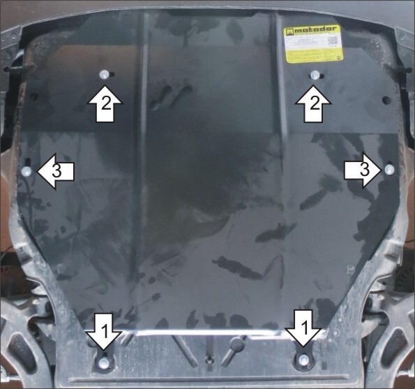 Защита стальная Мотодор для картера двигателя и КПП на Multivan/Volkswagen Transporter/Caravelle T5 и T6/T6.1 фото 4