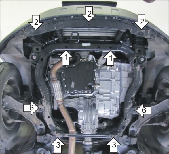 Защита алюминиевая Мотодор для картера двигателя, КПП на Opel Antara и Chevrolet Captiva фото 2