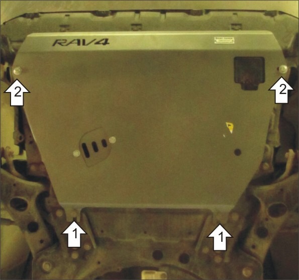 Защита алюминиевая Мотодор для картера двигателя, КПП на Toyota RAV4 фото 3