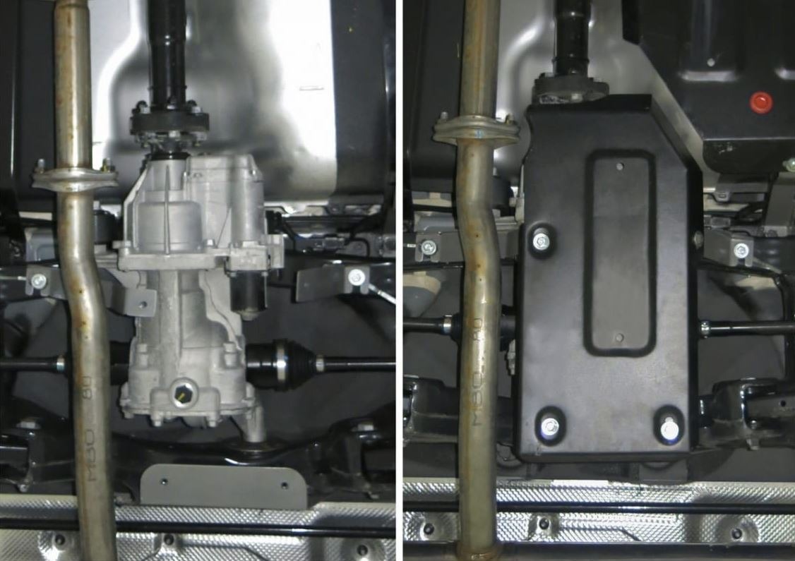 Защита стальная АвтоБроня для редуктора на Hyundai ix35 (LM) и Kia Sportage (SL) фото 2