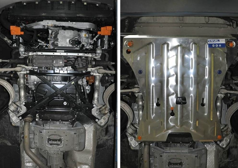 Защита алюминиевая Rival для картера и КПП на Audi Q5 (8R) фото 2