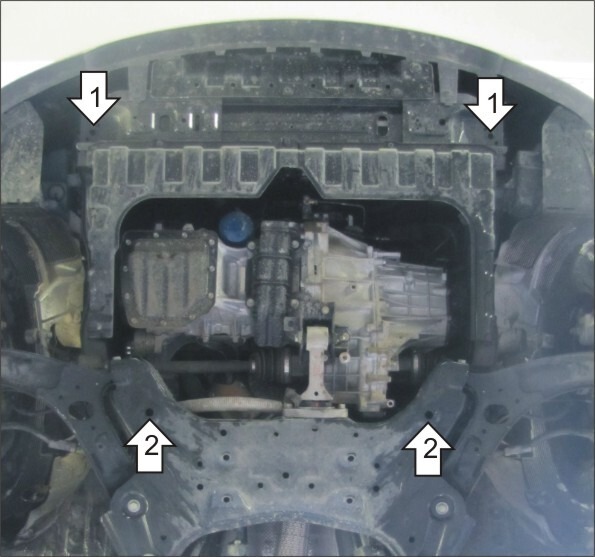 Защита стальная Мотодор для картера двигателя, КПП на KIA Rio и Hyundai Solaris фото 3