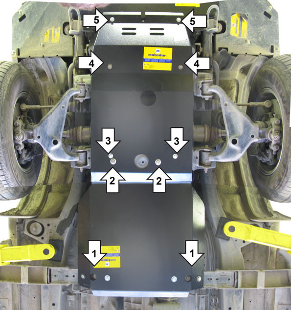 Защита алюминиевая Мотодор для картера двигателя, КПП и радиатора на Toyota Hilux фото 5