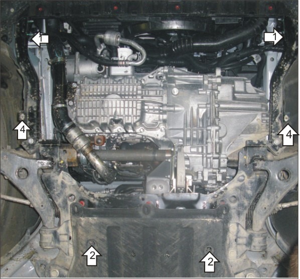 Защита алюминиевая Мотодор для картера двигателя и КПП на Ford Kuga фото 3