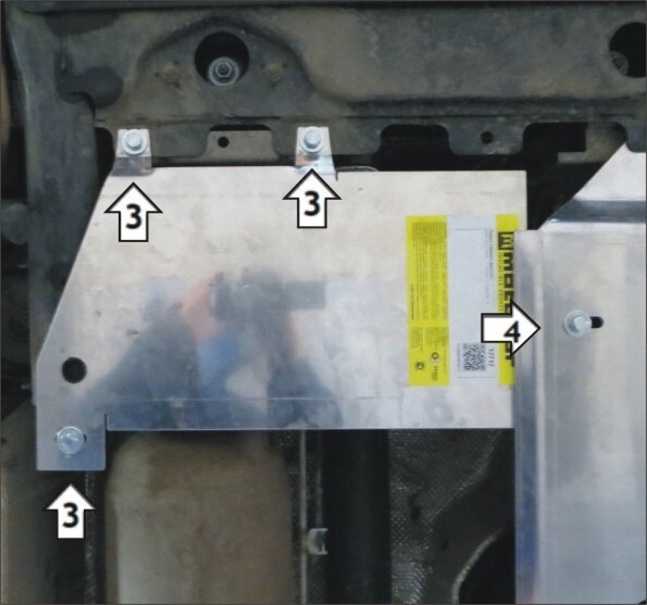 Защита алюминиевая Мотодор для трубкок сажевого фильтра на Volkswagen Transporter/Multivan/Caravelle T6 фото 4