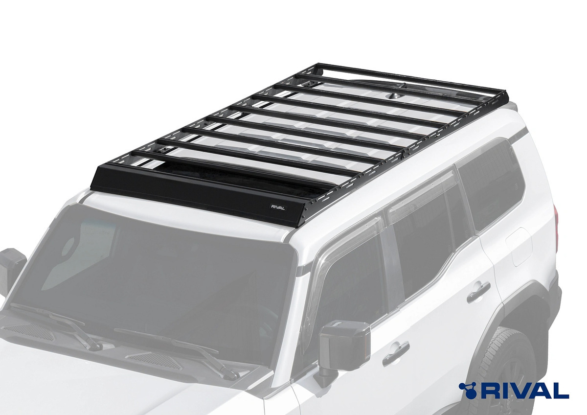 Грузовая черная алюминиевая платформа Rival для Toyota Land Cruiser Prado (J250) фото 3