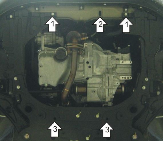 Защита стальная Мотодор для картера двигателя и КПП на Suzuki Splash фото 2