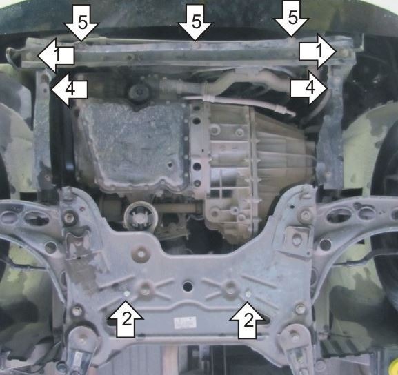 Защита стальная Мотодор для картера двигателя, КПП на Renault Trafic и Opel Vivaro фото 3