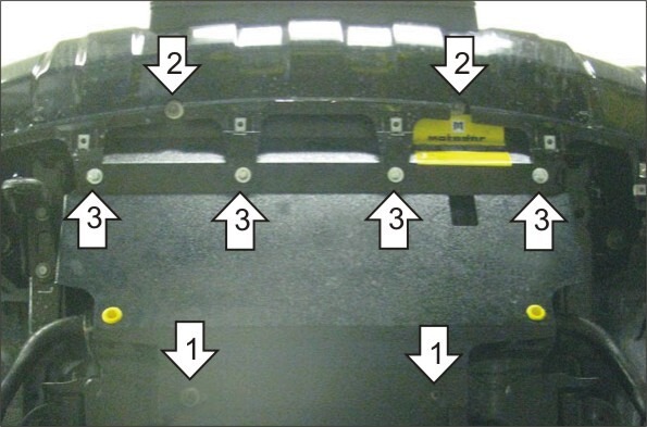Защита алюминиевая Мотодор для радиатора на Nissan Pathfinder фото 3