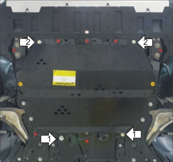 Защита алюминиевая Мотодор для картера двигателя и КПП на Volvo XC60/XC90 фото 4