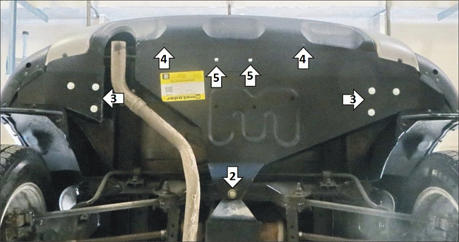 Защита стальная Мотодор для заднего бампера на Renault Duster фото 4